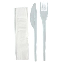 Set de couverts transparent 100 (F,C,S)