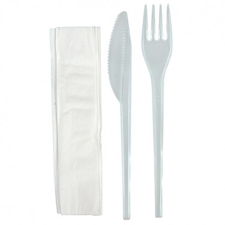 Set de couverts transparent 100 (F,C,S)